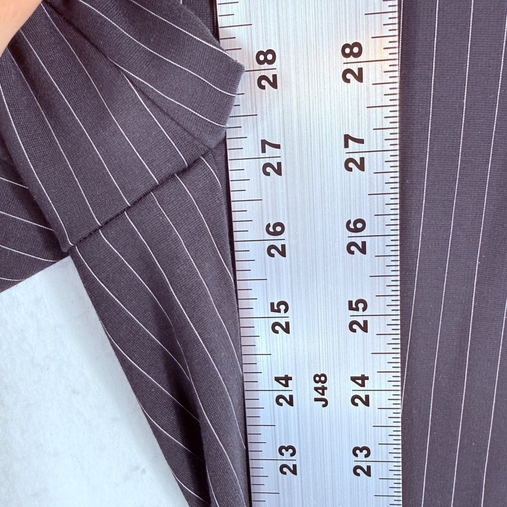 Chico's Pinstripe Trousers Womens 0 4 Black Slim Leg Corporate Stretch Suit NEW - Picture 6 of 9
